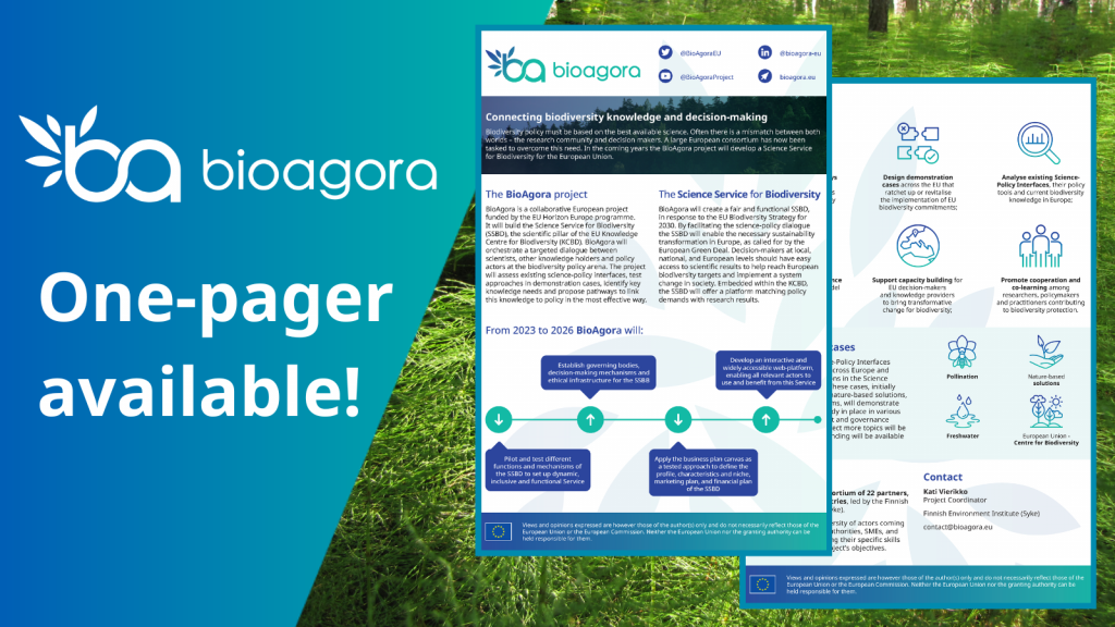 Featured image for BioAgora with a brand new one-pager!